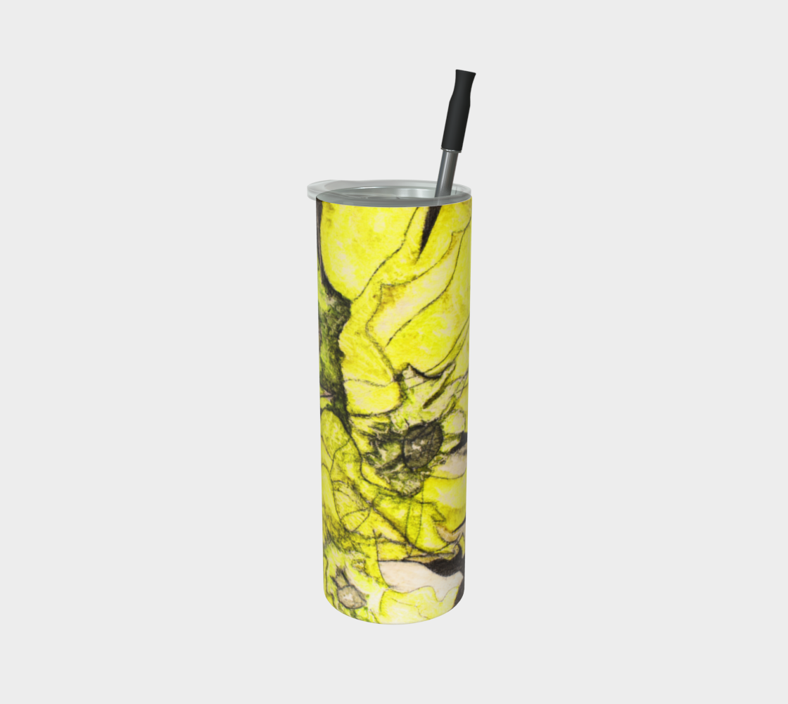 Stainless Steel Tumbler Yellow Cactus Grisaille