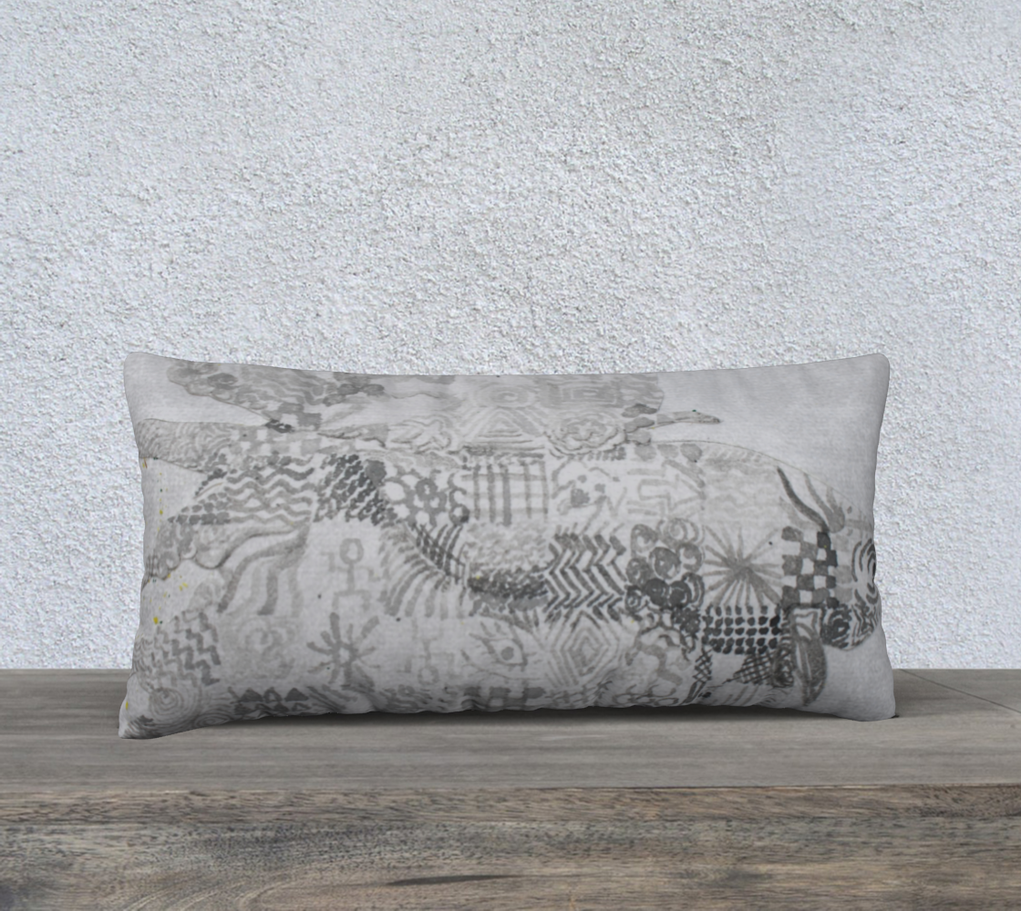 24" x 12" Pillow Case Betta Fish Grisaille