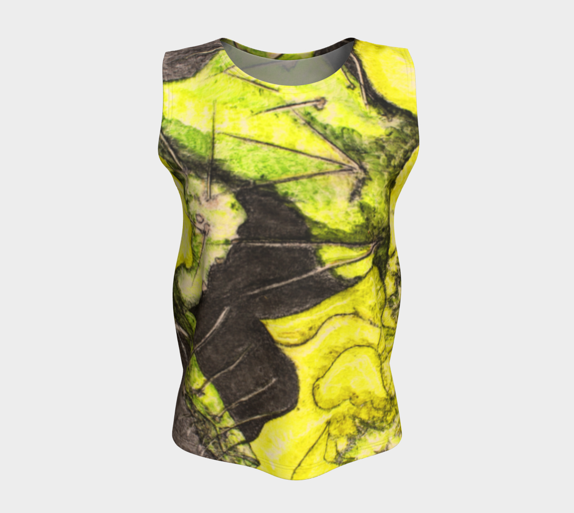 Loose Tank Top Yellow Cactus Grisaille