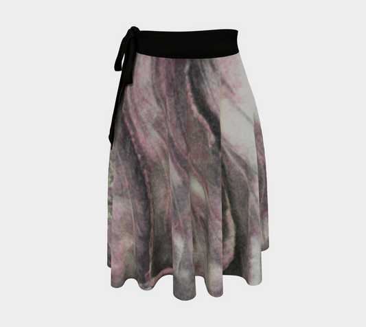 Wrap Skirt Pink Hibiscus Colored Pencil Grisaille
