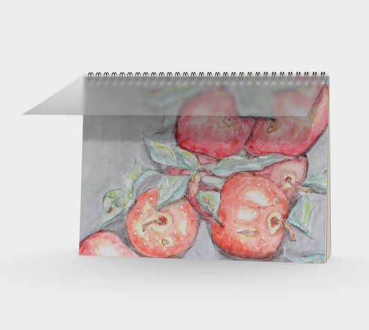 Spiral Notebook Watercolor Apples