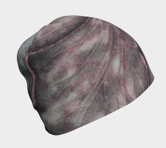 Beanie Pink Hibiscus Grisaille
