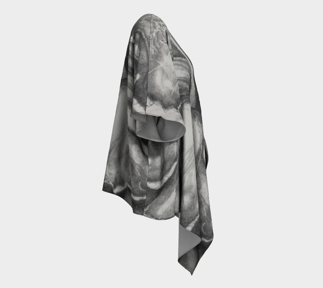 Draped Kimono Hibiscus Grisaille