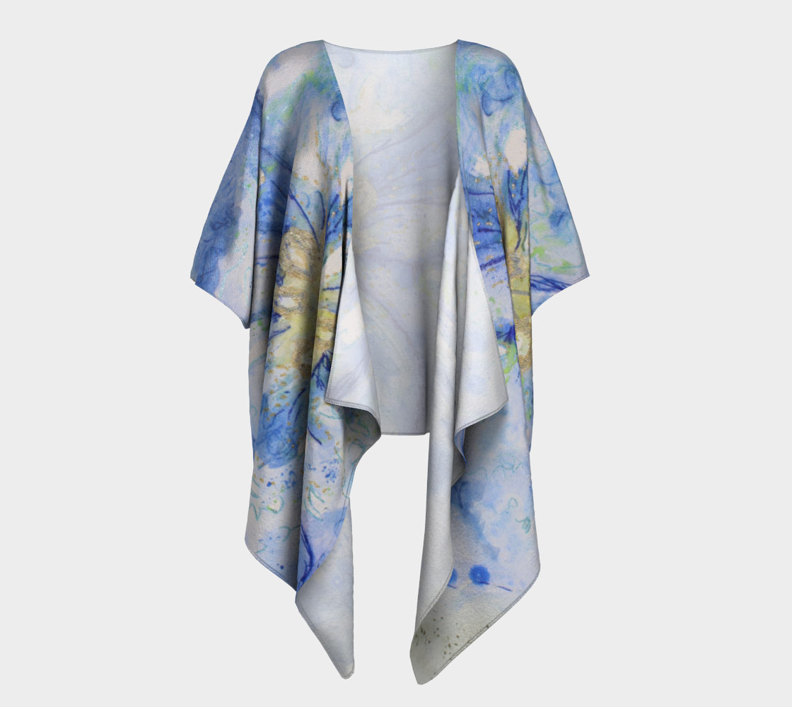 Draped Kimono Watercolor Flax Flower