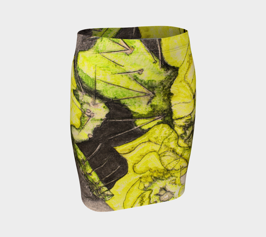 Fitted Skirt Yellow Cactus Grisaille