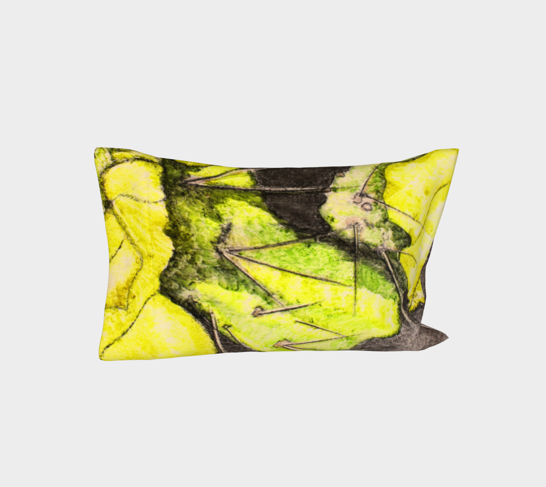Bed Pillow Sleeve Yellow Cactus Grisaille