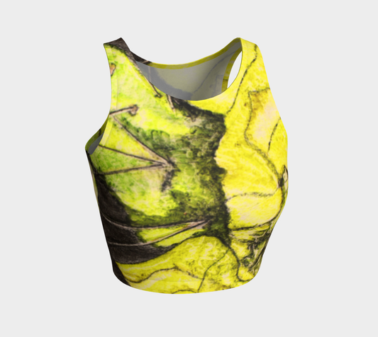 Athletic Crop Top Yellow Cactus Grisaille