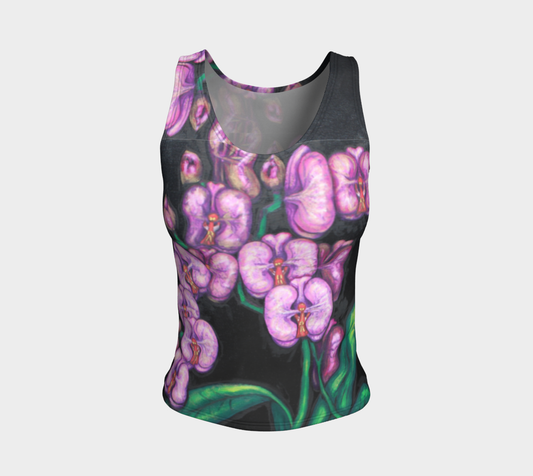 Fitted Tank Top Orchids