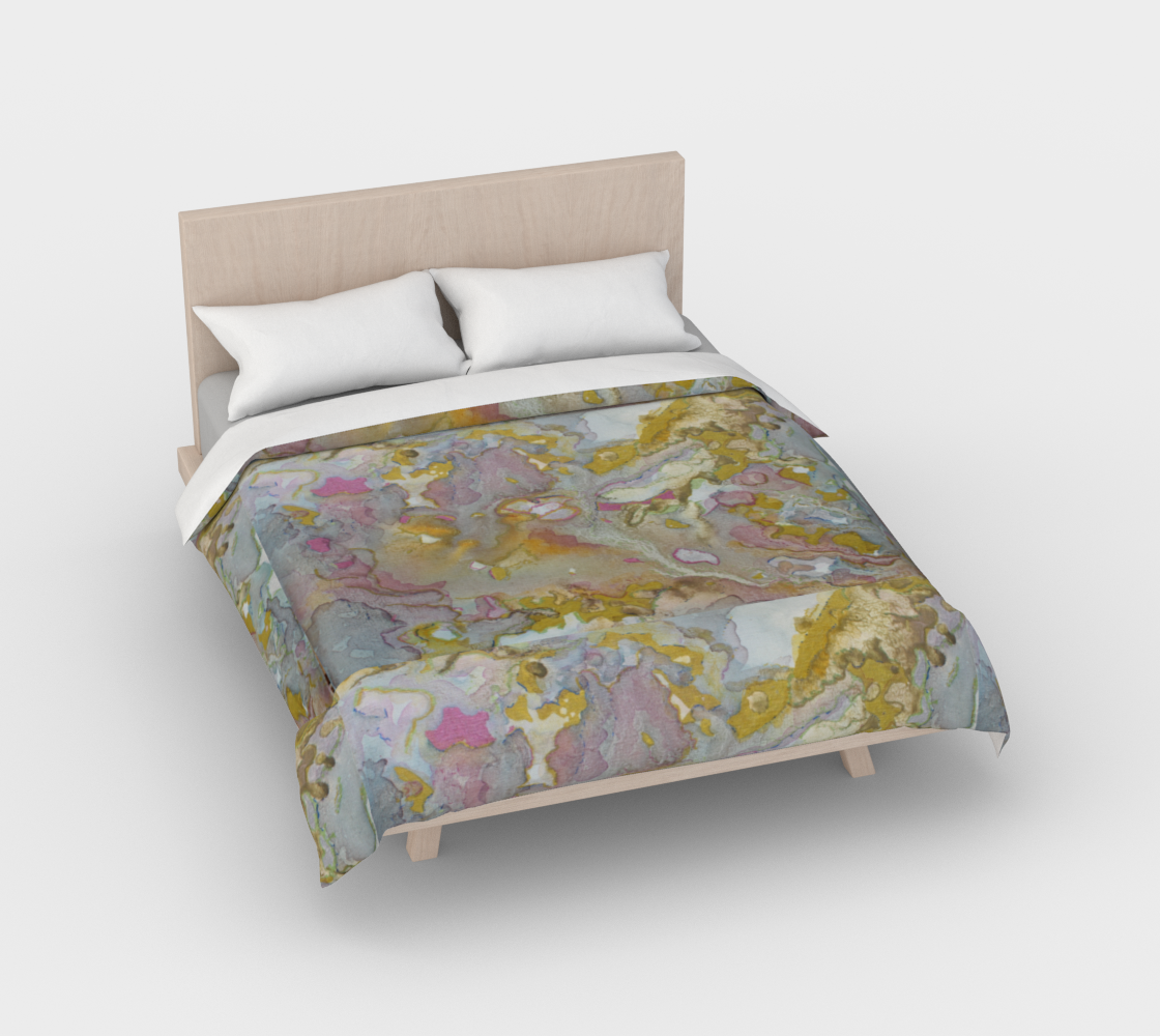 Duvet Cover Plant Ink and Metallic Abstract
