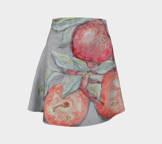 Flare Skirt Watercolor Apples