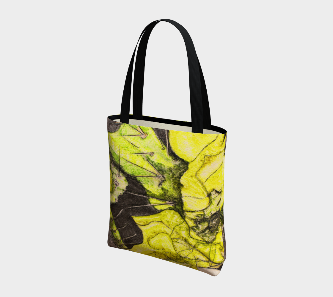 Tote Bag Yellow Cactus Grisaille