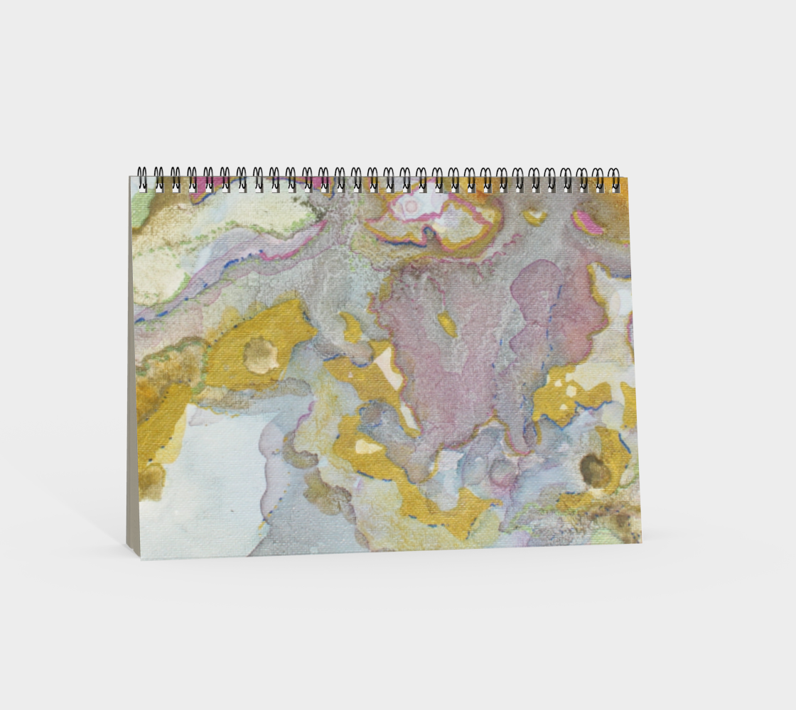 Spiral Notebook Plant Ink and Metallic Abstract