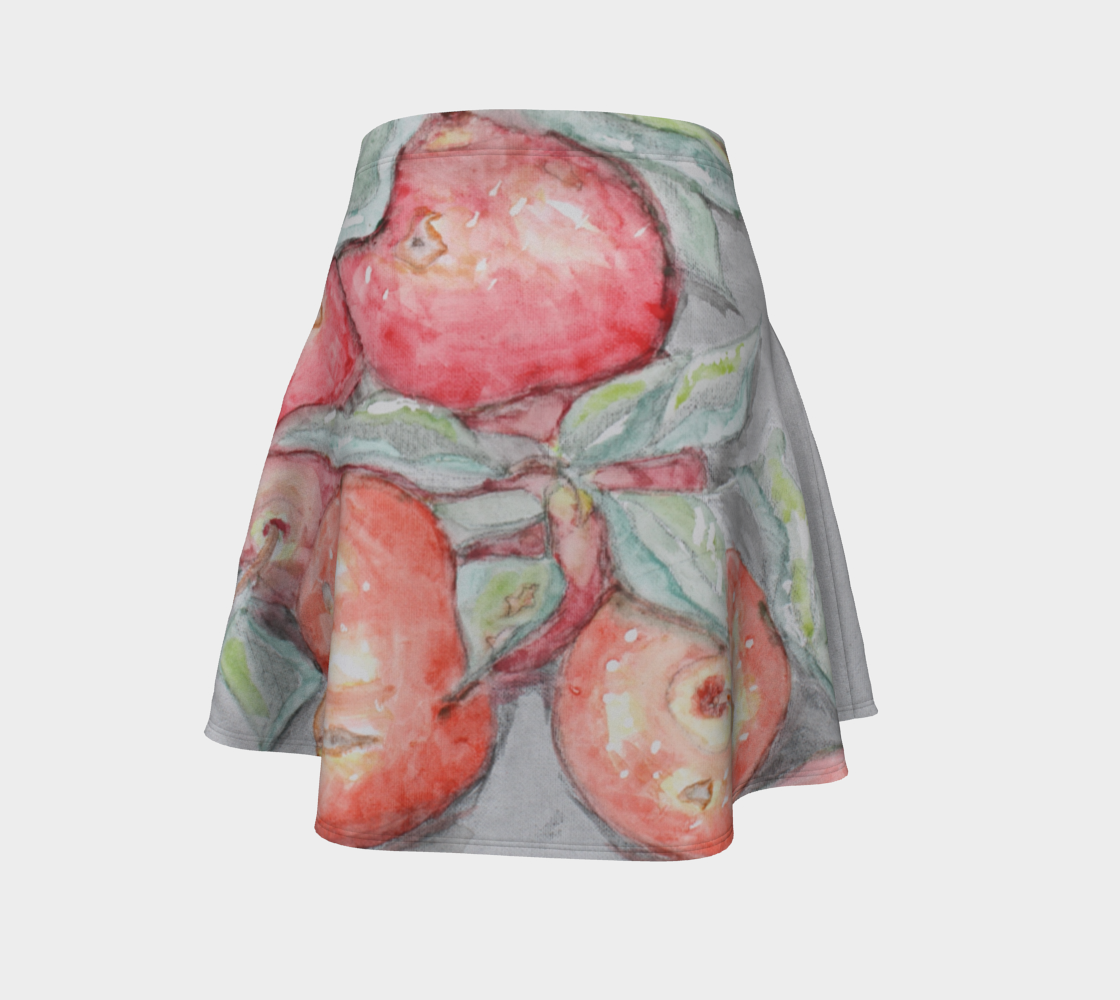 Flare Skirt Watercolor Apples