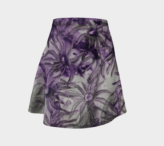 Flare Skirt Purple Aster Flowers
