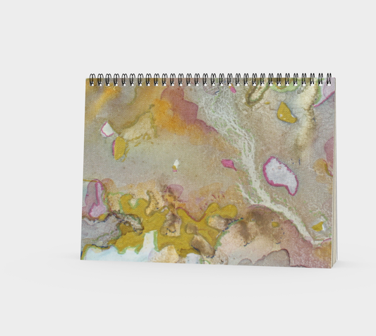 Spiral Notebook Plant Ink and Metallic Abstract