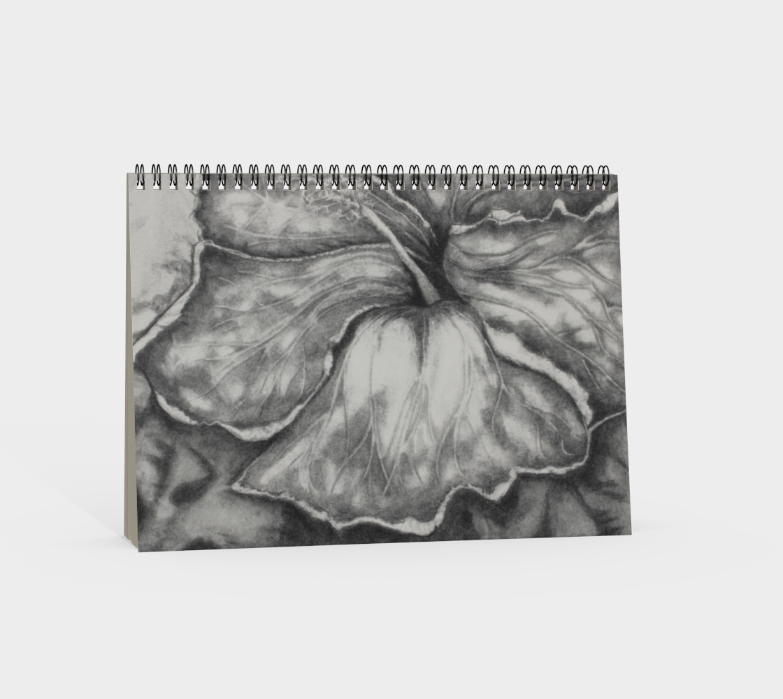Spiral Notebook Hibiscus Grisaille