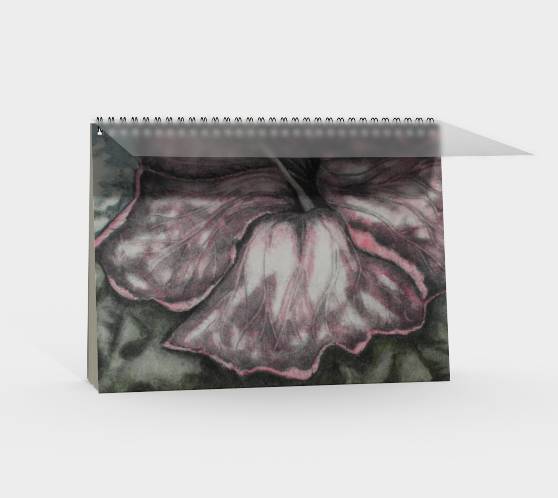 Spiral Notebook Pink Hibiscus Grisaille