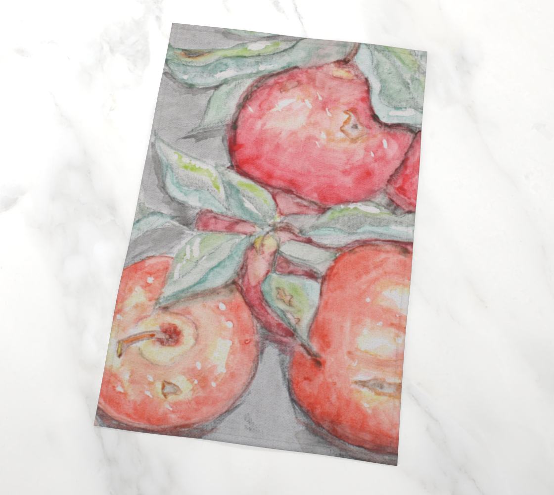 Tea Towel Watercolor Apples