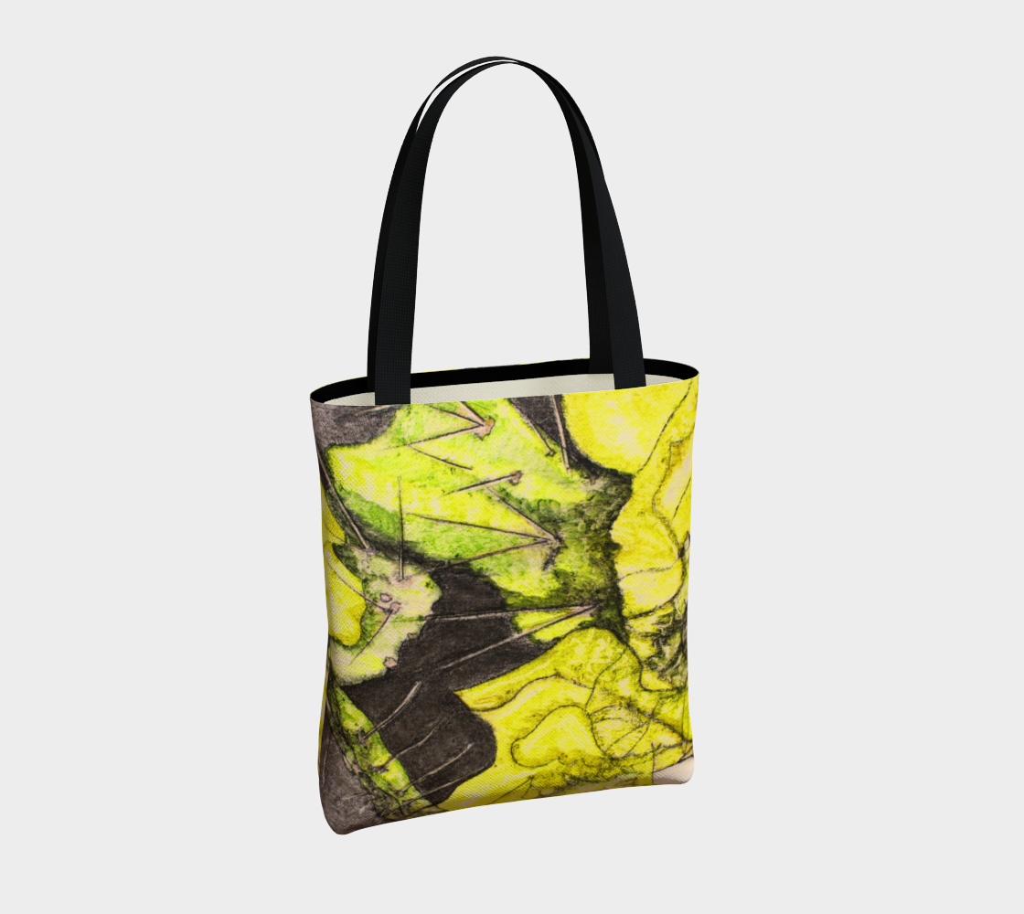 Tote Bag Yellow Cactus Grisaille