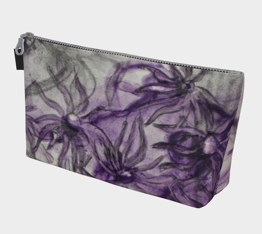 Makeup Bag Purple Aster Flowers
