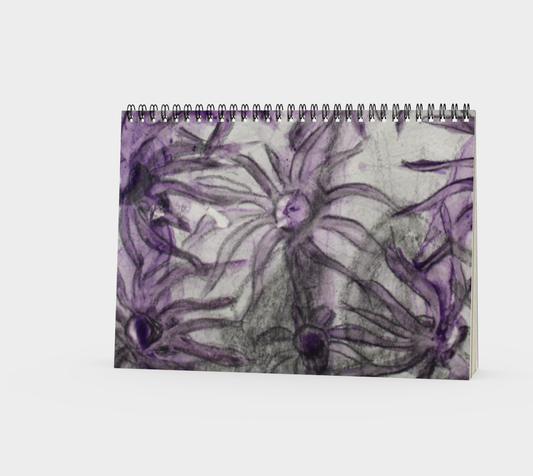 Spiral Notebook Purple Aster Flowers