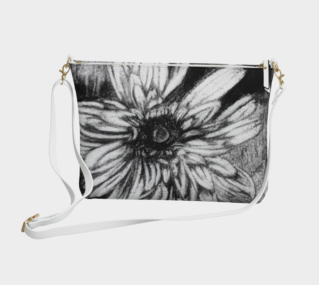 Vegan Leather Crossbody Purse Dahlia Flower