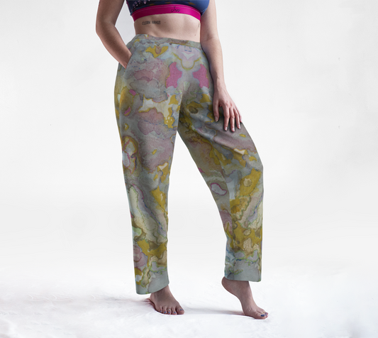 Lounge Pants Plant Ink and Metallic Abstract