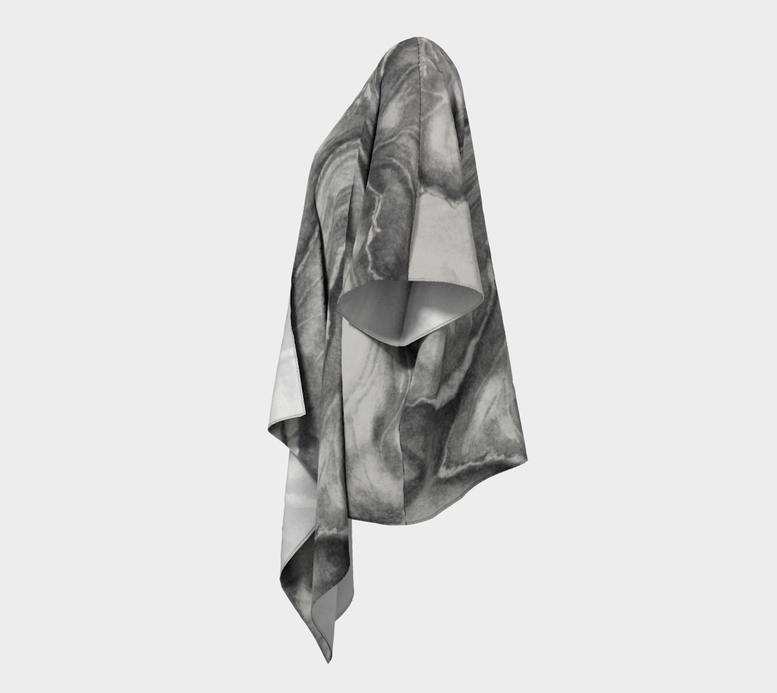 Draped Kimono Hibiscus Grisaille