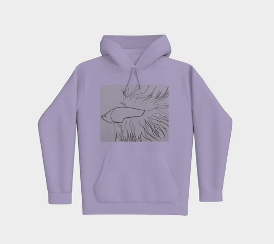 Premium pullover hoodie Zen Ink Beta Fish