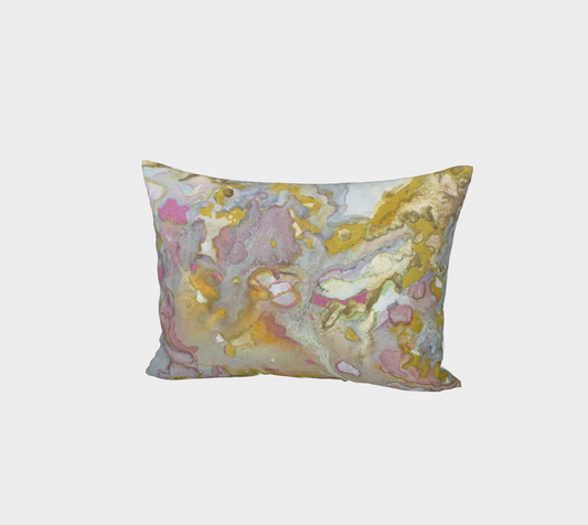 Pillow Sham Plant Ink and Metallic Abstract