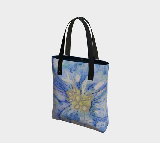 Tote Bag Watercolor Flax Flower