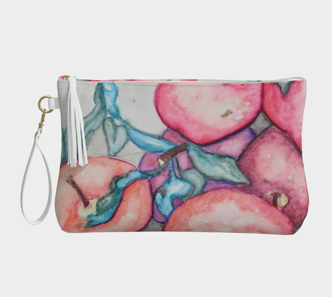 Vegan Leather Makeup Bag Ink Apples