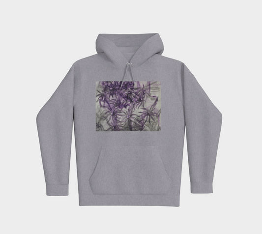 Premium pullover hoodie Purple Aster Flowers