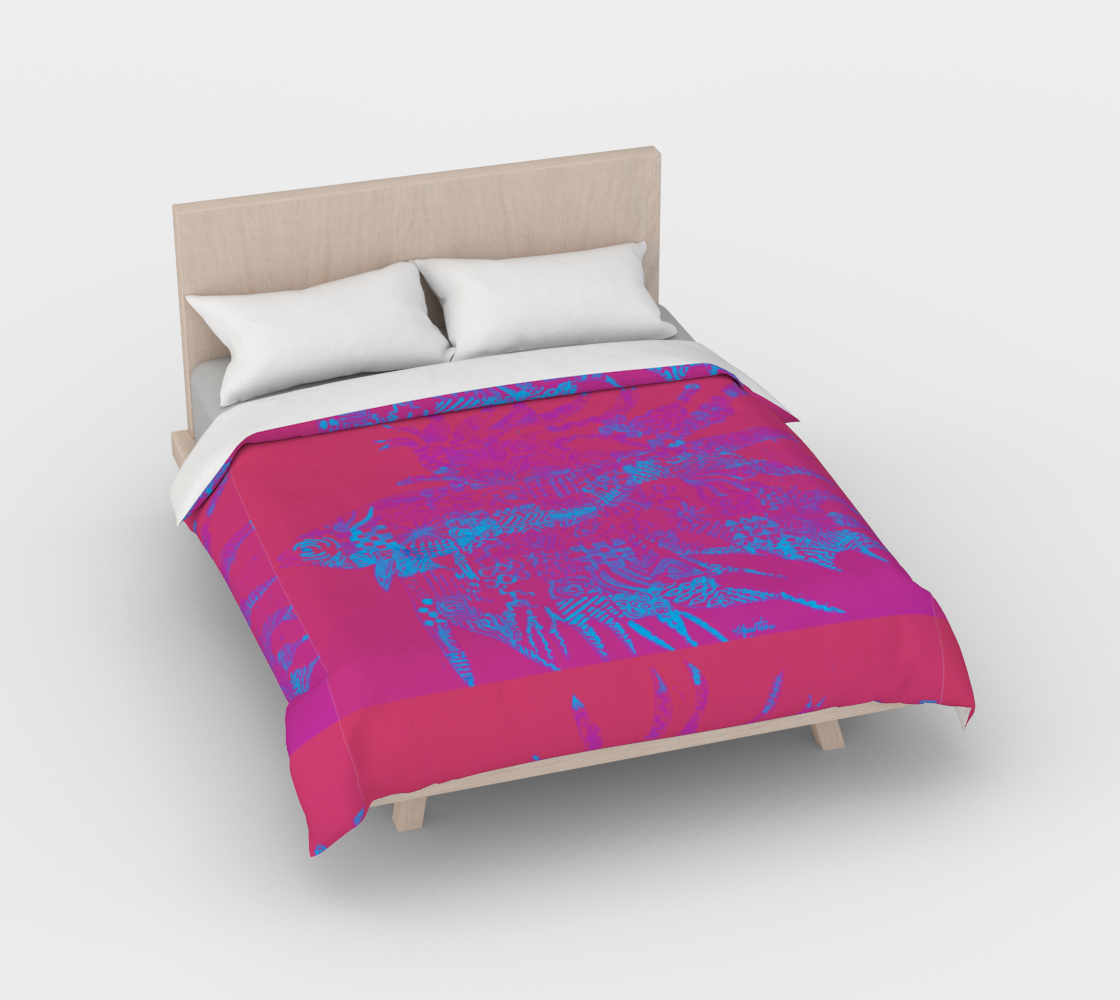 Duvet Cover Abstract Blue Beta Fish