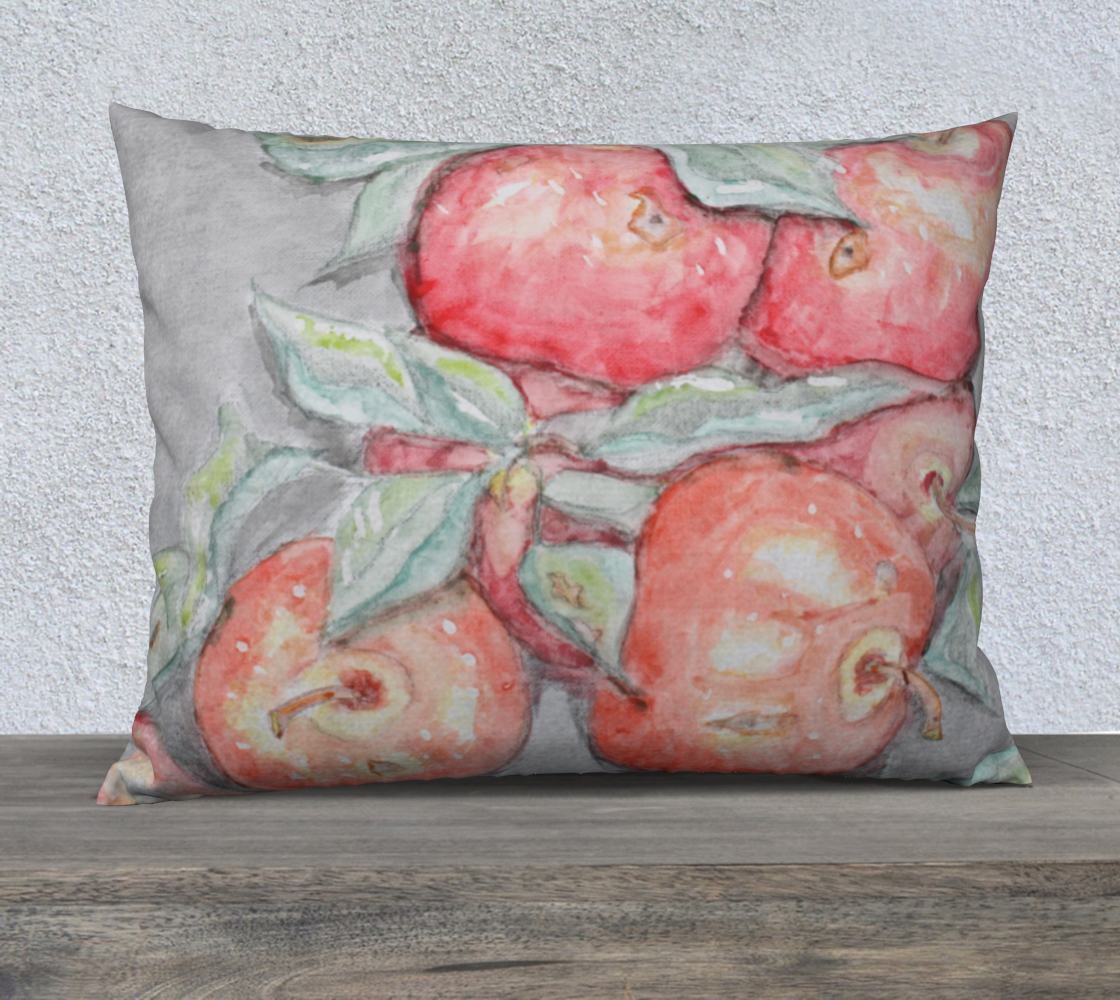 26" x 20" Pillow Case Watercolor Apples