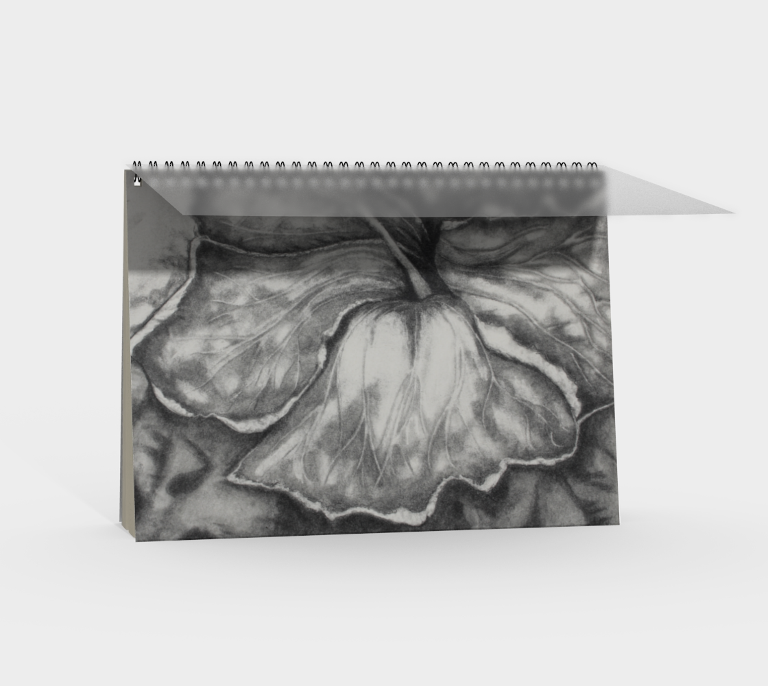 Spiral Notebook Hibiscus Grisaille