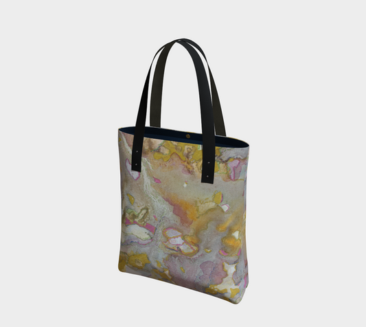 Tote Bag Plant Ink and Metallic Abstract