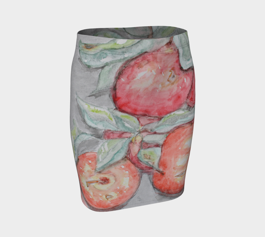 Fitted Skirt Watercolor Apples