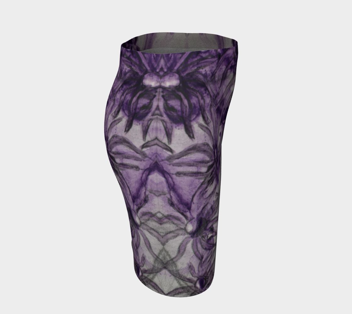 Fitted Skirt Purple Aster Flowers