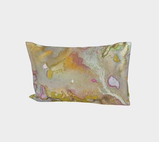 Bed Pillow Sleeve Plant Ink and Metallic Abstract