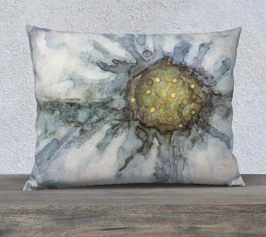 26" x 20" Pillow Case Plant Ink Flax Flower