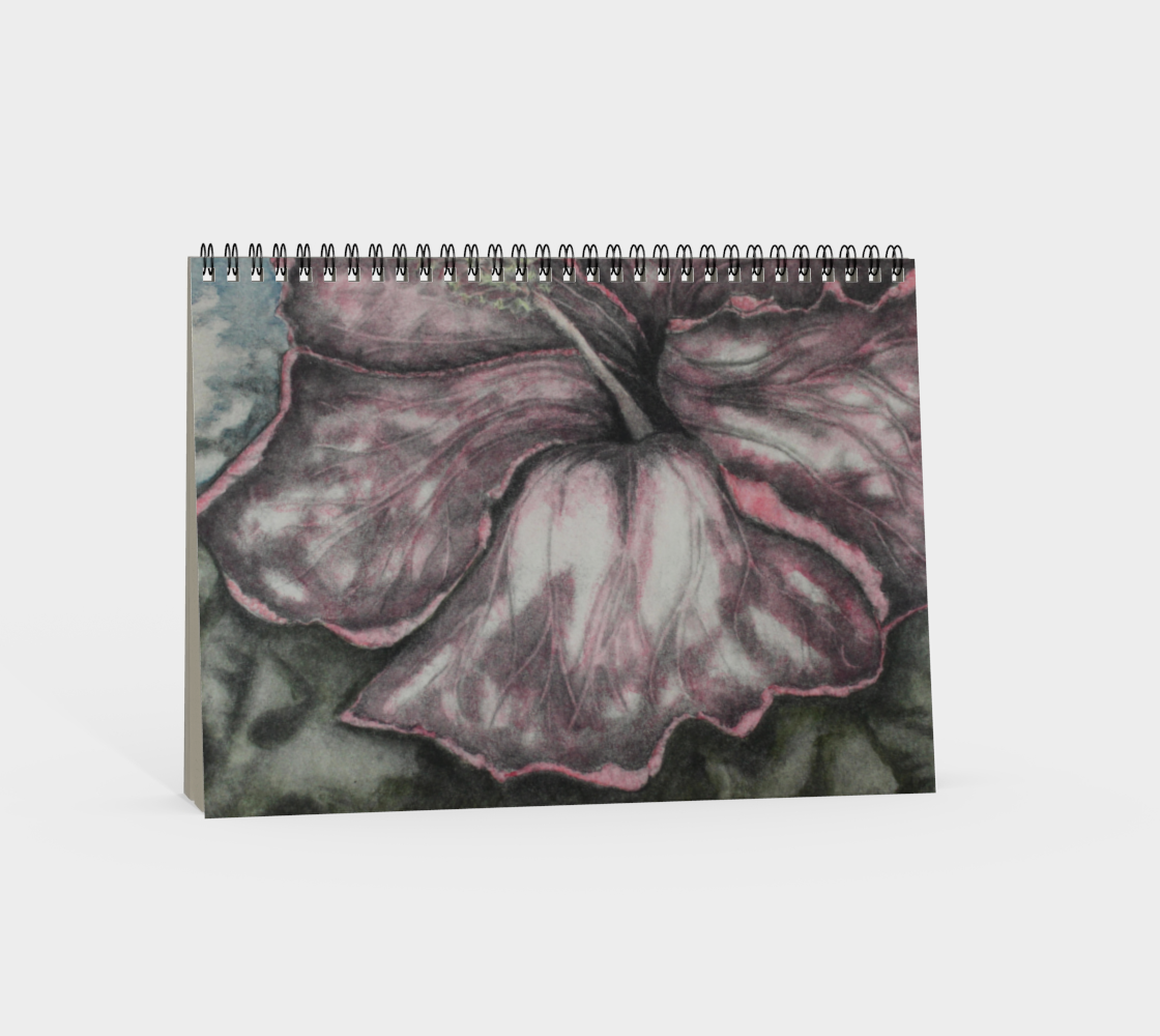 Spiral Notebook Pink Hibiscus Grisaille