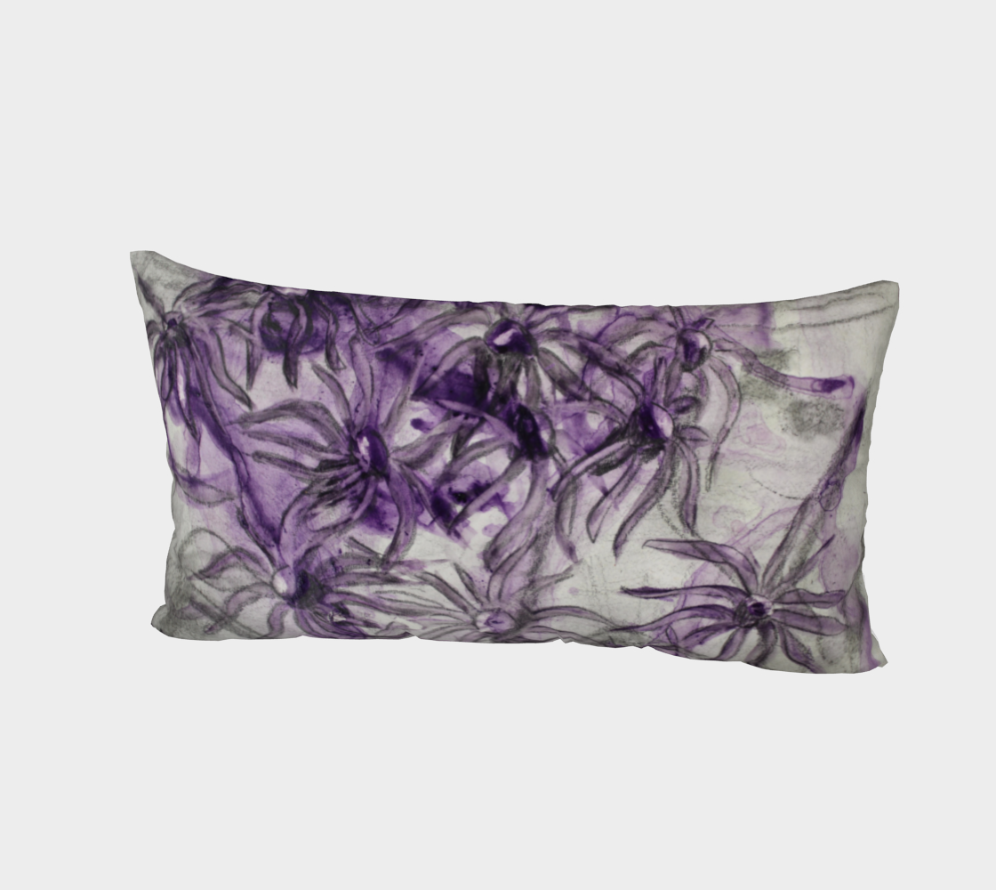 Bed Pillow Sham Purple Aster Flower pillow Sham