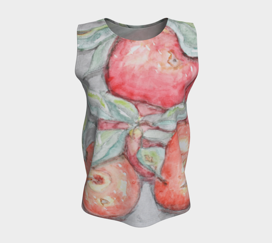 Loose Tank Top Watercolor Apples