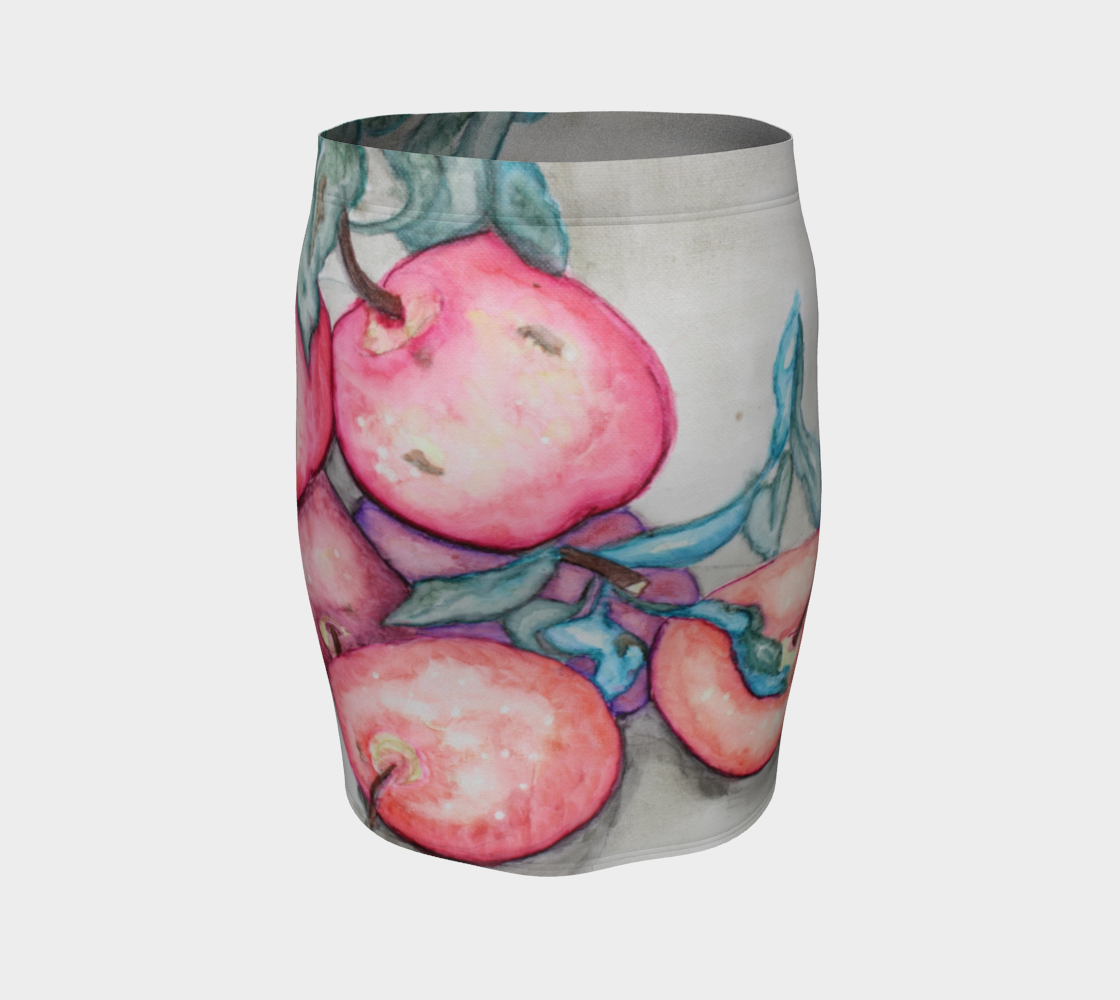 Fitted Skirt Ink Apples