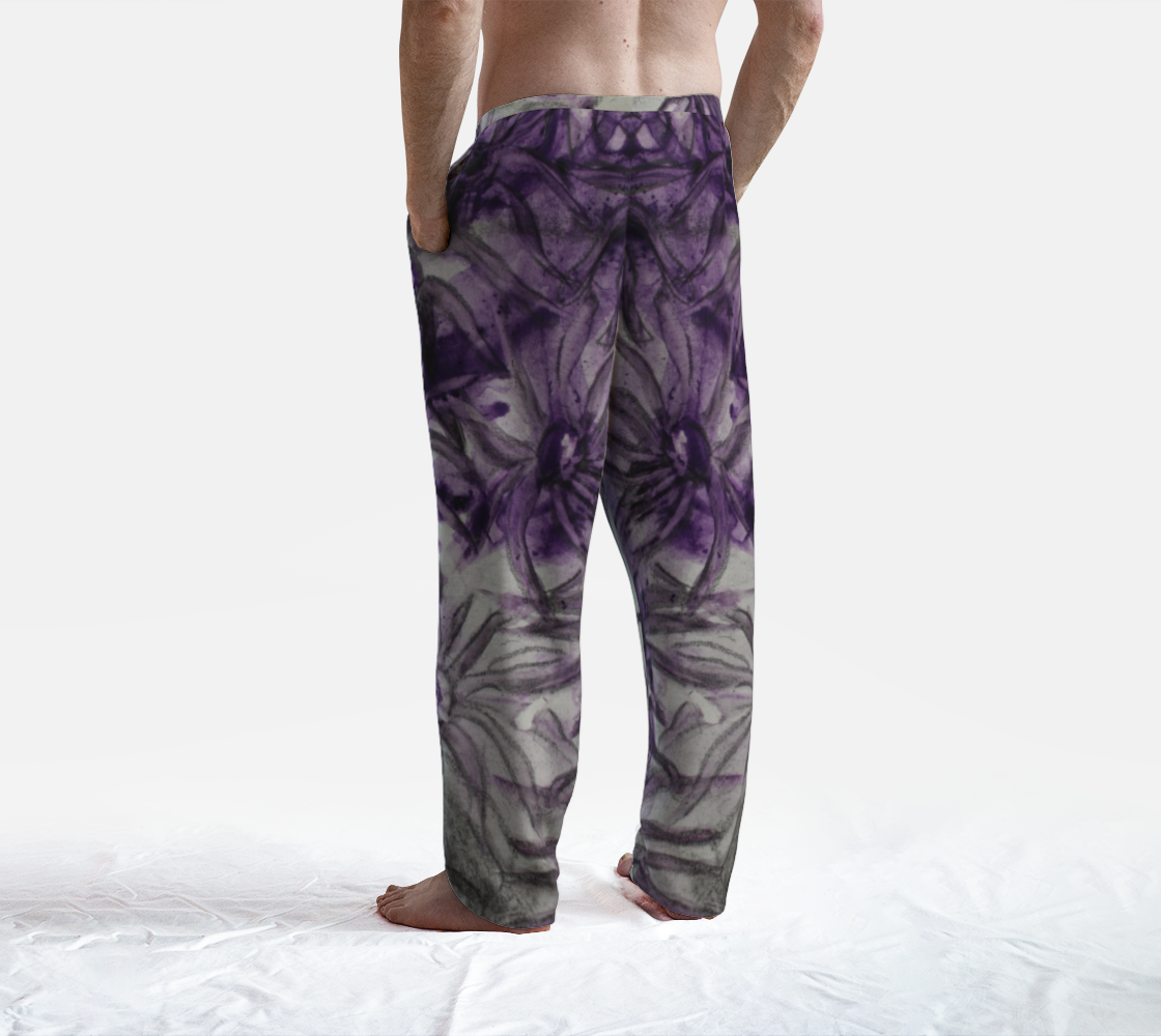 Lounge Pants Purple Aster Flower