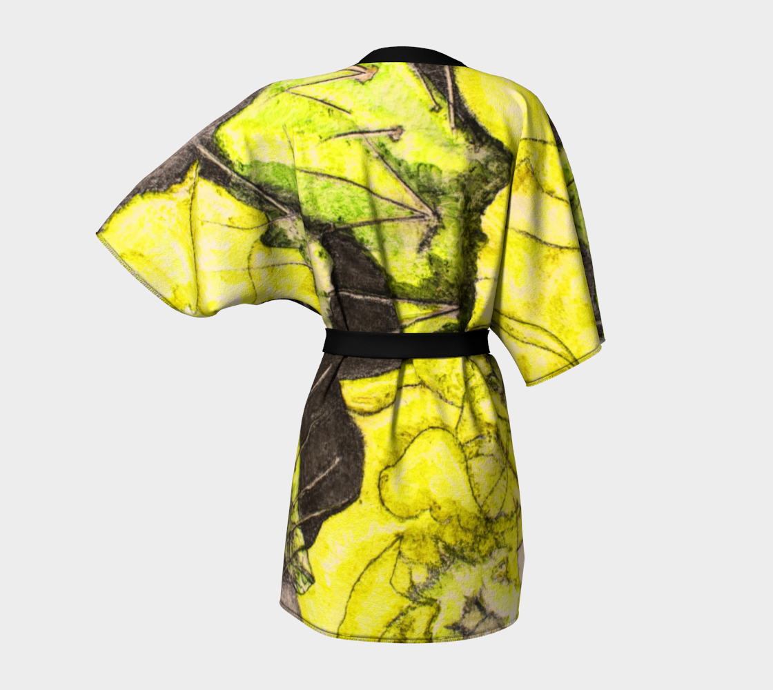 Kimono Robe Yellow Cactus Grisaille