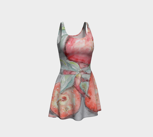 Flare Dress Watercolor Apples
