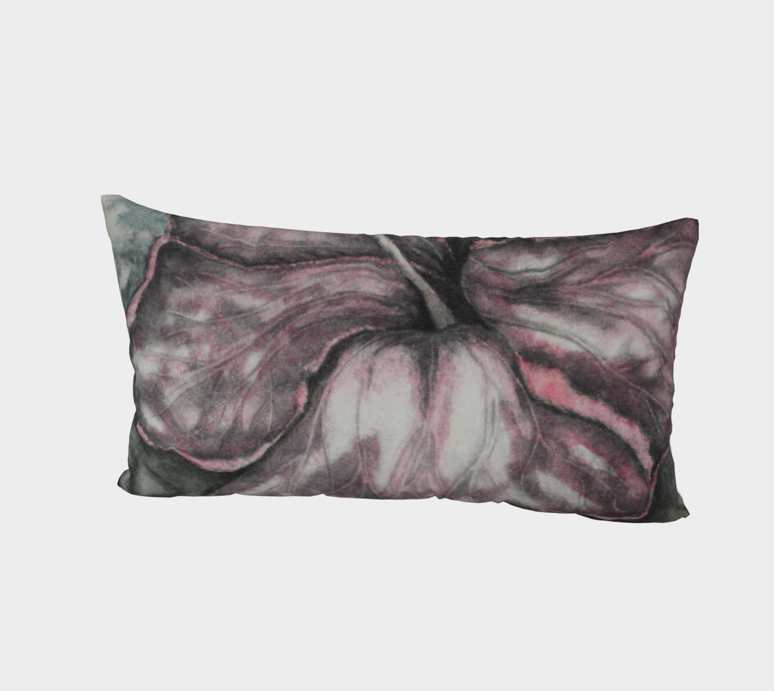 Pillow Sham Pink Hibiscus Grisaille