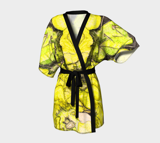 Kimono Robe Yellow Cactus Grisaille